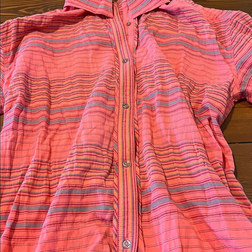 We The Free Pink Striped Button-Down Shirt - Picture 5 of 8